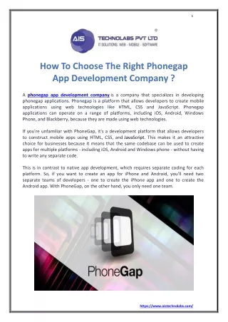 How to Choose The Right Phonegap App Development Company