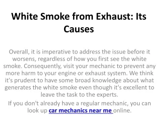white smoke from exhaust its causes