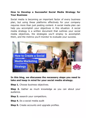 How to Develop a Successful Social Media Strategy For Your Business
