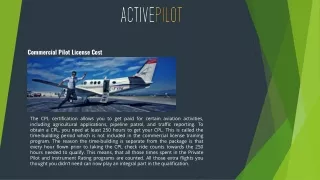 Commercial Pilot License Cost | Activepilot.com