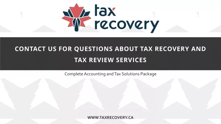 contact us for questions about tax recovery