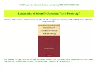 (P.D.F. FILE) Landmarks of Scientific Socialism Anti-Duehring PDF EBOOK DOWNLOAD