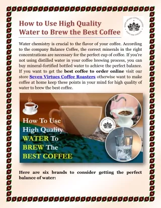 how to use high quality water to brew the best