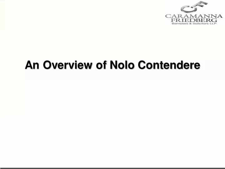 an overview of nolo contendere