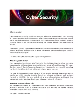 cyber is essential cyber attacks are increasing