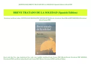 [DOWNLOAD] BREVE TRATADO DE LA SOLEDAD (Spanish Edition) eBook PDF