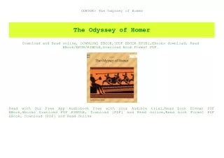 (EBOOK The Odyssey of Homer (DOWNLOAD E.B.O.O.K.^)
