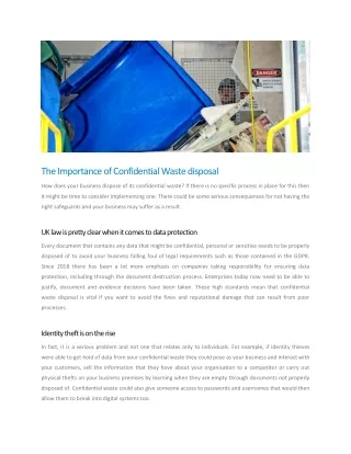 the importance of confidential waste disposal