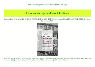 [ PDF ] Ebook Le genre du capital (French Edition) Full Pages