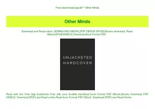 Free [download] [epub]^^ Other Minds (DOWNLOAD E.B.O.O.K.^)