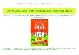 (B.O.O.K.$ 1984 & Animal Farm (2In1) The International Best-Selling Classics {read online}