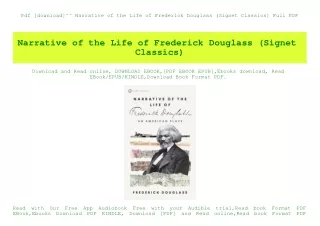 Pdf [download]^^ Narrative of the Life of Frederick Douglass (Signet Classics) Full PDF