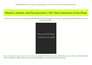 DOWNLOAD Hunters  Seamen  and Entrepreneurs The Tuna Seinermen of San Diego Full Pages