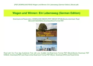 [PDF] DOWNLOAD READ Wagen und Winnen Ein Lebensweg (German Edition) (Ebook pdf)