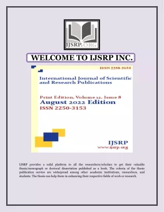 welcome to ijsrp inc
