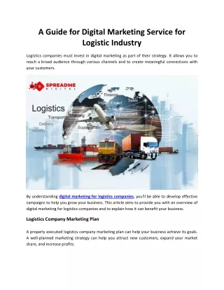 A Guide for Digital Marketing Services For Logistic Industry