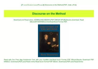 [[F.r.e.e D.o.w.n.l.o.a.d R.e.a.d]] Discourse on the Method [PDF  mobi  ePub]