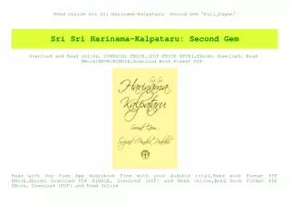 Read Online Sri Sri Harinama-Kalpataru Second Gem 'Full_Pages'