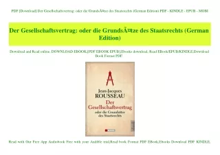 PDF [Download] Der Gesellschaftsvertrag oder die GrundsÃƒÂ¤tze des Staatsrechts (German Edition) PDF - KINDLE - EPUB - M