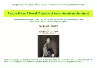 [PDF] Download Picture Bride A Novel (Classics of Asian American Literature) [PDF EBOOK EPUB]