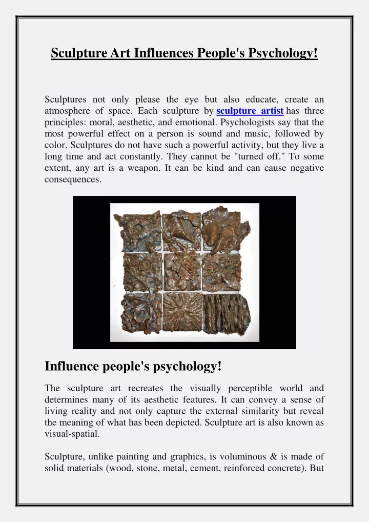 sculpture art influences people s psychology