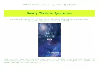DOWNLOAD FREE Namely Theistic Syncretism (Epub Kindle)