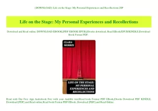 {DOWNLOAD} Life on the Stage My Personal Experiences and Recollections ZIP