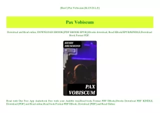 [Best!] Pax Vobiscum [K.I.N.D.L.E]