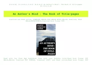 [F.R.E.E] [D.O.W.N.L.O.A.D] [R.E.A.D] An Author's Mind  The Book of Title-pages [K.I.N.D.L.E]