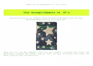 [BOOK] Your Accomplishments vs. 45's [R.A.R]