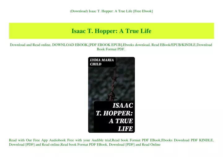 download isaac t hopper a true life free ebook