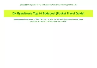 [Epub]$$ DK Eyewitness Top 10 Budapest (Pocket Travel Guide) [K.I.N.D.L.E]