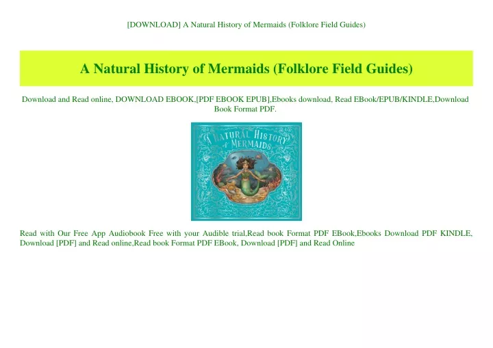 download a natural history of mermaids folklore