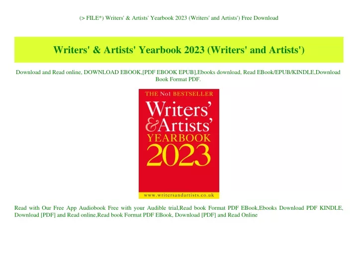 file writers artists yearbook 2023 writers