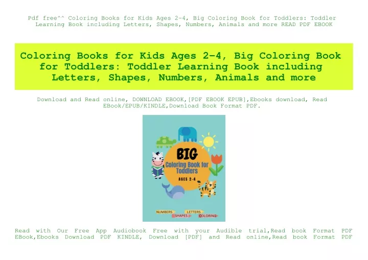 pdf free coloring books for kids ages