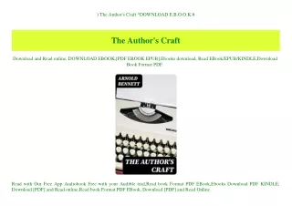 ^READ) The Author's Craft ^DOWNLOAD E.B.O.O.K.#