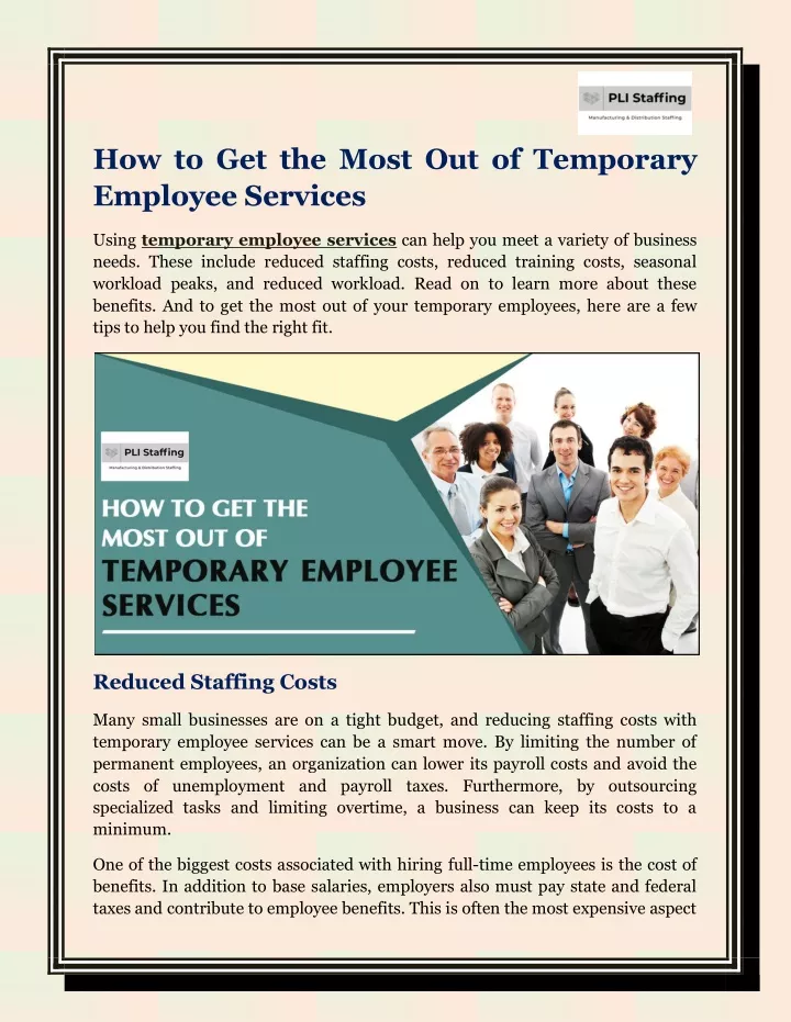 how to get the most out of temporary employee