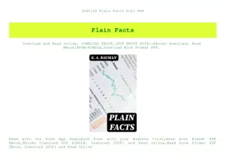 [Pdf]$$ Plain Facts Full PDF