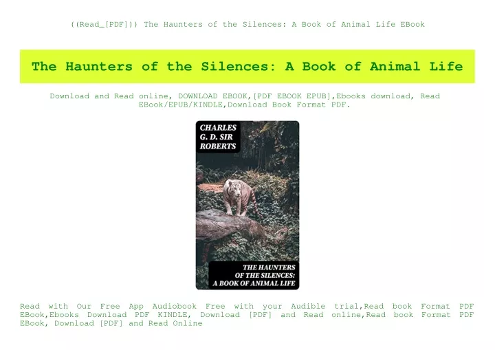 read pdf the haunters of the silences a book