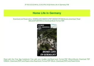 [F.R.E.E D.O.W.N.L.O.A.D R.E.A.D] Home Life in Germany Pdf