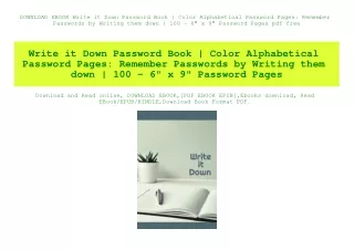 download ebook write it down password book color