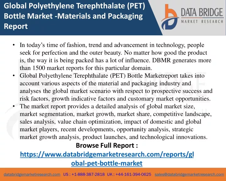 global polyethylene terephthalate pet bottle