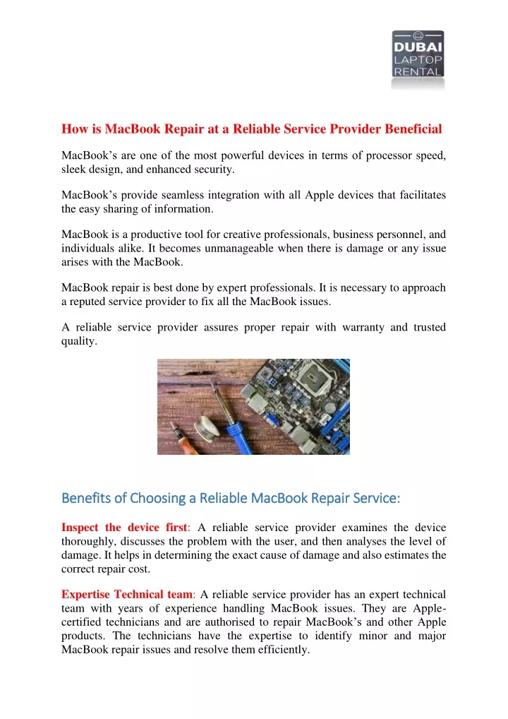 how is macbook repair at a reliable service