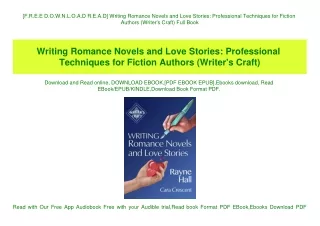 [F.R.E.E D.O.W.N.L.O.A.D R.E.A.D] Writing Romance Novels and Love Stories Professional Techniques for Fiction Authors (W