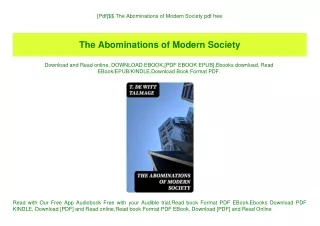 [Pdf]$$ The Abominations of Modern Society pdf free