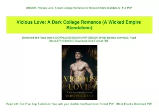 {EBOOK} Vicious Love A Dark College Romance (A Wicked Empire Standalone) Full PDF