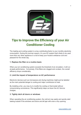 Tips to Improve the Efficiency of your Air Conditioner Cooling