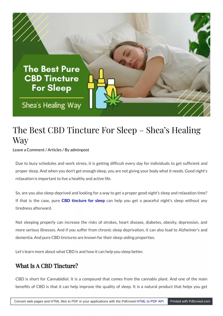 the best cbd tincture for sleep shea s healing