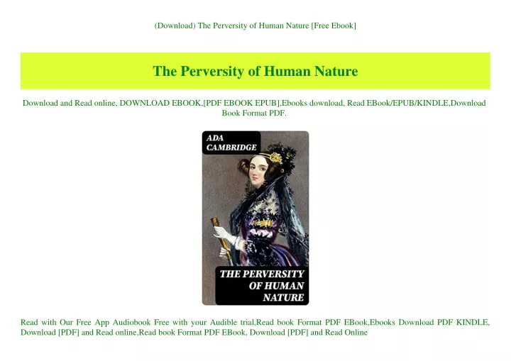 download the perversity of human nature free ebook