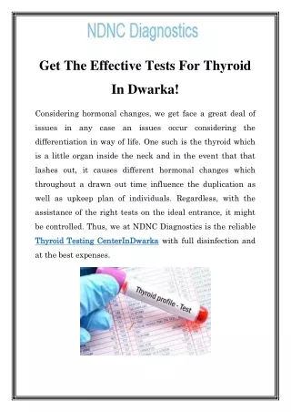 get the effective tests for thyroid